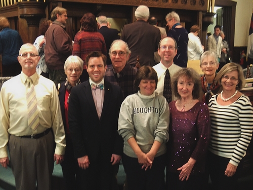 Chapter members attending the
                            historic organ concert in Mt. Vernon.