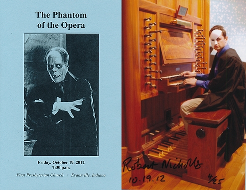 Phantom
                        of the Opera program and photo of Robert.