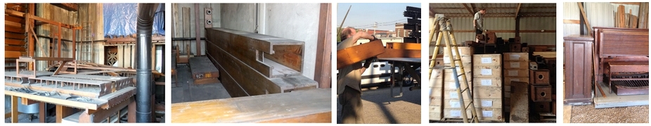 Collage
                of pics of removed pipes and pipe trays.