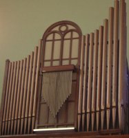 St. Benedict
                Cathedral in Evansville, organ facade