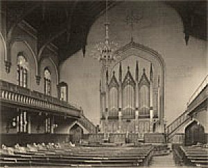 Old photo of Trinity Methodist sanctuary